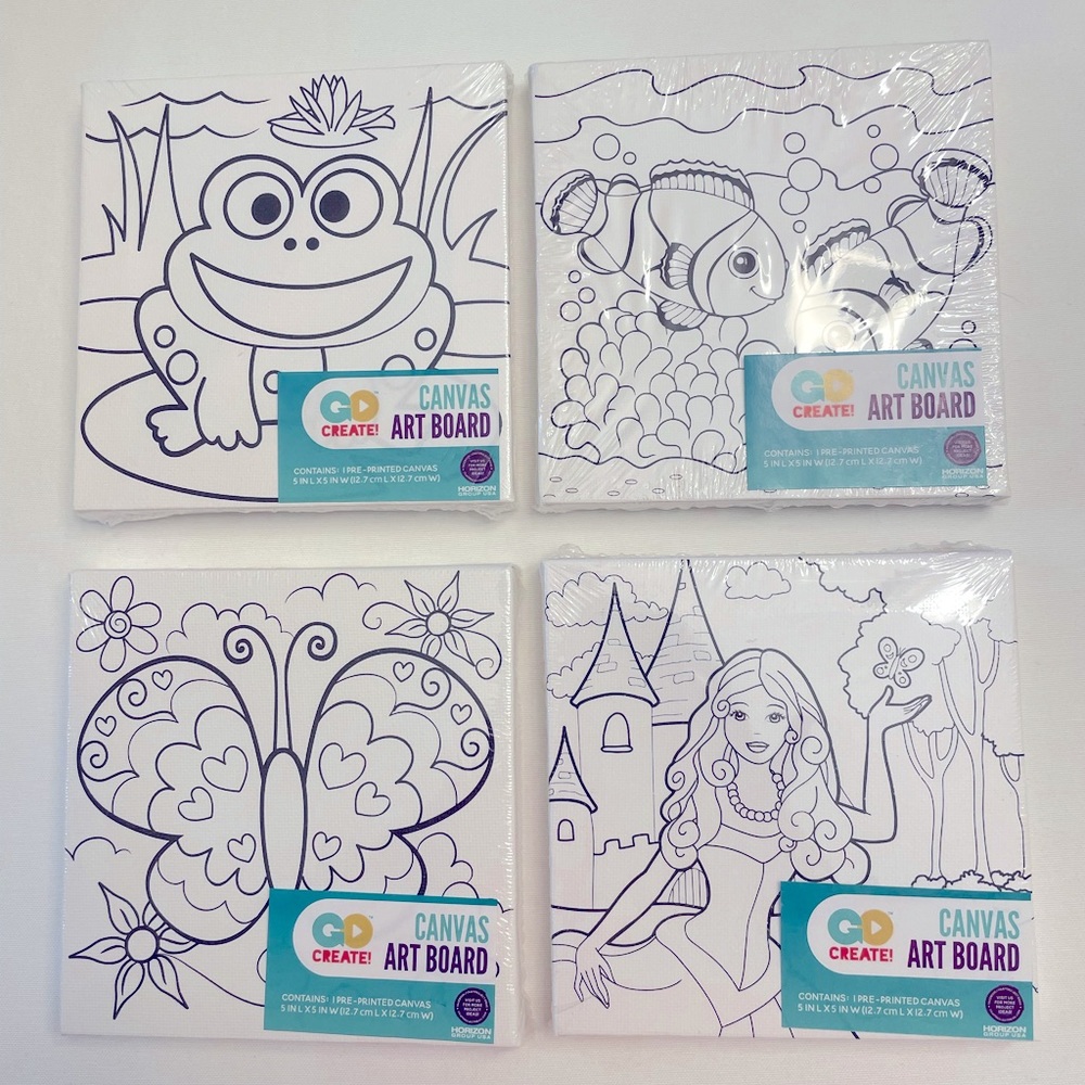 ❤️‍🔥3/$15❤️‍🔥Kids Canvas Art Boards - Bundle of 4 (5in x 5 in) - NWT